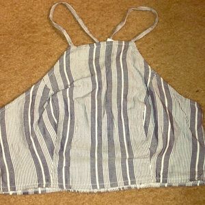 Blue, white crop top